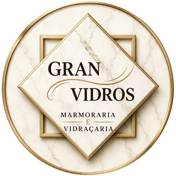 Logotipo Gran Vidros, marmoraria e vidraçaria
